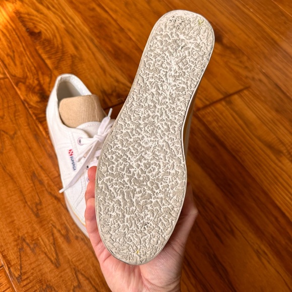 Superga White Multi Color Platform Rainbow Stripe Sneakers Size 6.5 - Picture 6 of 6